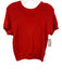 Lilla P Size S Red Cotton & Nylon Short Puff Sleeve Knit Ribbed Detail Top Red / S