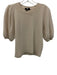 Paige Size XS Cream Cashmere Short Puff Sleeve Knit Ribbed Neck Top Cream / XS