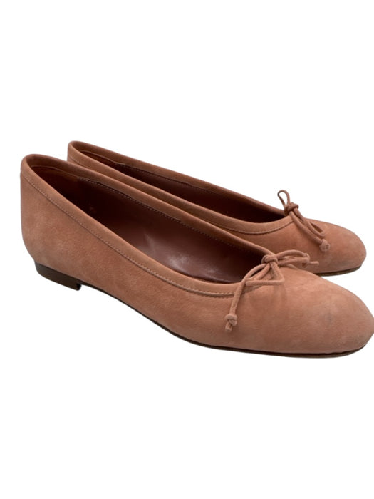 Manolo Blahnik Shoe Size 39.5 Dusty Pink Suede leather Bow detail Ballet Flats Dusty Pink / 39.5