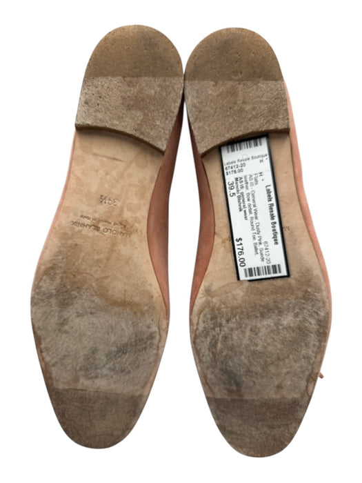 Manolo Blahnik Shoe Size 39.5 Dusty Pink Suede leather Bow detail Ballet Flats Dusty Pink / 39.5