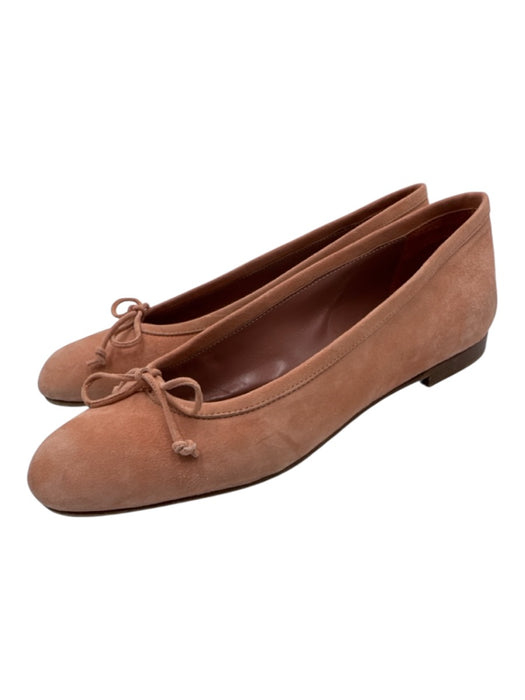 Manolo Blahnik Shoe Size 39.5 Dusty Pink Suede leather Bow detail Ballet Flats Dusty Pink / 39.5