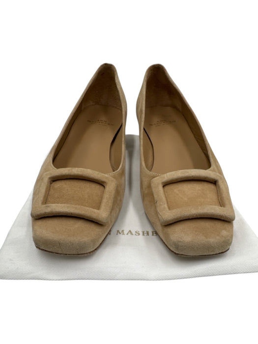 Ann Mashburn Shoe Size 39 Beige Suede leather Bucket Square Toe Low Heel Loafers Beige / 39