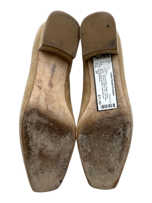 Ann Mashburn Shoe Size 39 Beige Suede leather Bucket Square Toe Low Heel Loafers Beige / 39