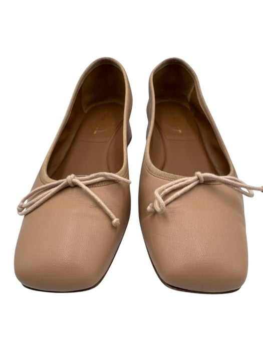 Margaux Shoe Size 39.5 Beige Leather Square Toe Bow Detail Ballet Pumps Beige / 39.5