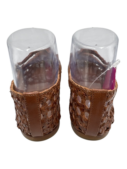 Margaux Shoe Size 39.5 Brown Leather Round Toe Open Weave Buckle Mary Jane Flats Brown / 39.5