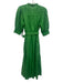 Suncoo Size T1/S Green Cotton Blend Eyelet Detail Midi Short Sleeve Dress Green / T1/S