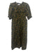 Rochelle Behrens Size Medium Navy, Orange, Green Cotton Blend Peaches Dress Navy, Orange, Green / Medium