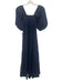 XiRENA Size XS Navy Cotton Smocked Balloon Sleeve Midi Dress Navy / XS