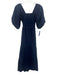 XiRENA Size XS Navy Cotton Smocked Balloon Sleeve Midi Dress Navy / XS