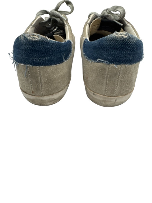 Golden Goose Shoe Size 39 Gray & Blue Suede Snake Print Low Top Lace Up Sneakers Gray & Blue / 39