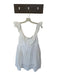Lulus Size M White Cotton Lace Detail Sleeveless Rouched Mini Dress White / M