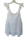 Lulus Size M White Cotton Lace Detail Sleeveless Rouched Mini Dress White / M
