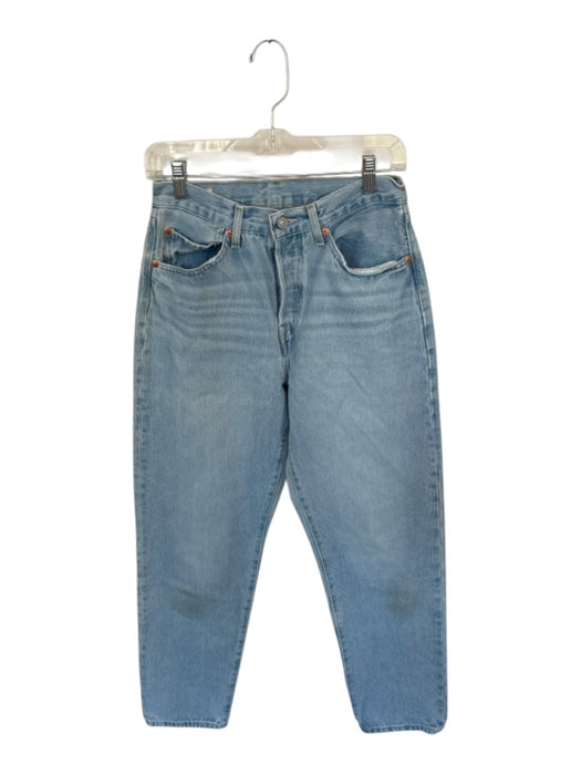 Levis Size 27 Light Wash Cotton Blend High Waist Straight Leg Button Fly Jeans Light Wash / 27