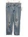 Levi's Size 27 Light Wash Cotton Denim High Rise Distressed Straight Leg Jeans Light Wash / 27