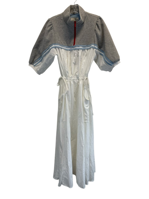 Daily Practice Size Small White, Blue, Red Cotton Short Sleeve Quarter Zip Dress White, Blue, Red / Small