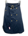 Lee Mathews Size 0 Navy Blue Cotton High Rise Button Front Pockets Midi Skirt Navy Blue / 0
