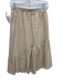 Little Lies Size 8 Beige Linen Blend Elastic Waist Tiered Midi Skirt Beige / 8