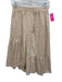 Little Lies Size 8 Beige Linen Blend Elastic Waist Tiered Midi Skirt Beige / 8
