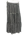 Seafolly Size XS Black, Gray, White Cotton Elastic Waist Plaid Tiered Maxi Skirt Black, Gray, White / XS