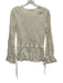 Marle Size 6 White Linen Long Trumpet Sleeve smocked Drawstring Tunic Top White / 6