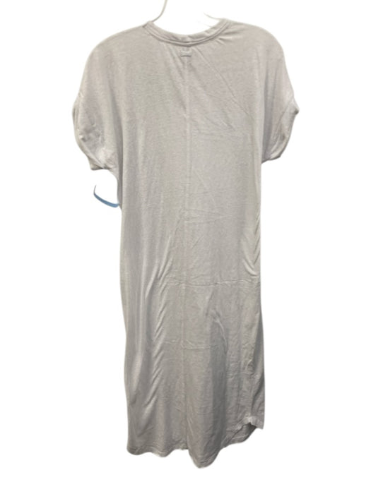 Camilla & Marc Size 2 White Cotton Blend Cap Sleeve Heathered Crew Neck Dress White / 2