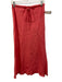 Venroy Size S Coral Pink Linen Drawstring Waist Raw Hem Midi Skirt Coral Pink / S
