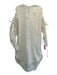Lee Mathews Size 1 White Cotton Blend Long Sleeve V Neck Drawstring Dress White / 1