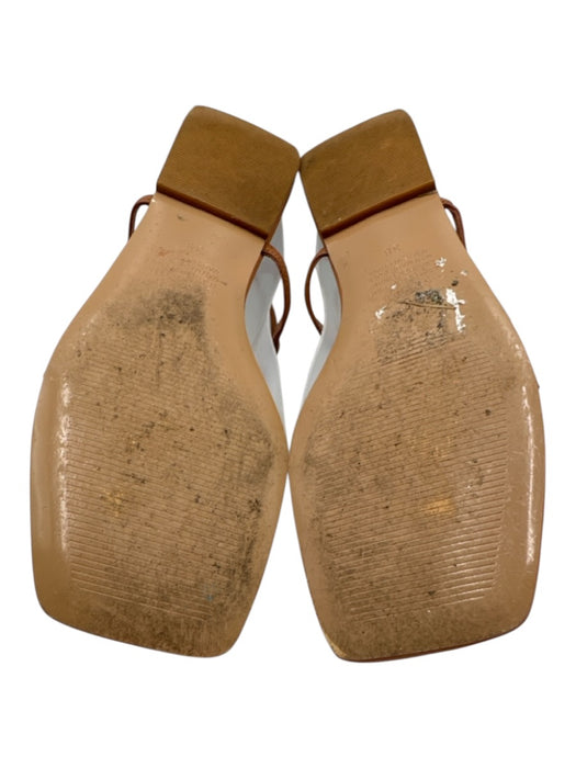Alias Mae Shoe Size 38 Light Brown Leather Square Toe Thong Strap Flats Sandals Light Brown / 38