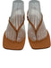 Alias Mae Shoe Size 38 Light Brown Leather Square Toe Thong Strap Flats Sandals Light Brown / 38