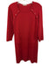 Carine Size 1 / S Red Wool Knit 3/4 Sleeve Button Detail Knee length Dress Red / 1 / S