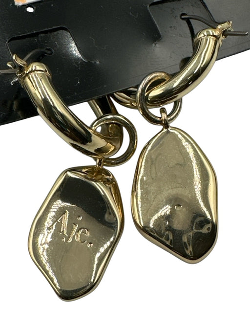 Aje Gold Gold Plated brass Hoop drop clicker Earrings Gold