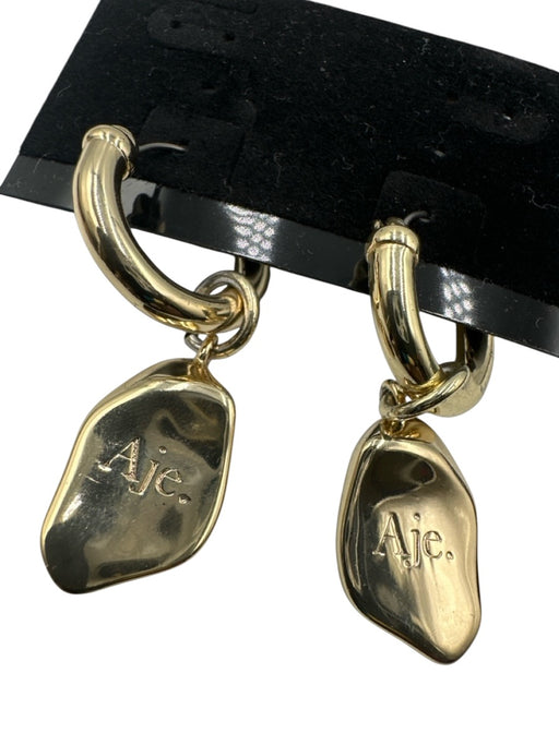 Aje Gold Gold Plated brass Hoop drop clicker Earrings Gold