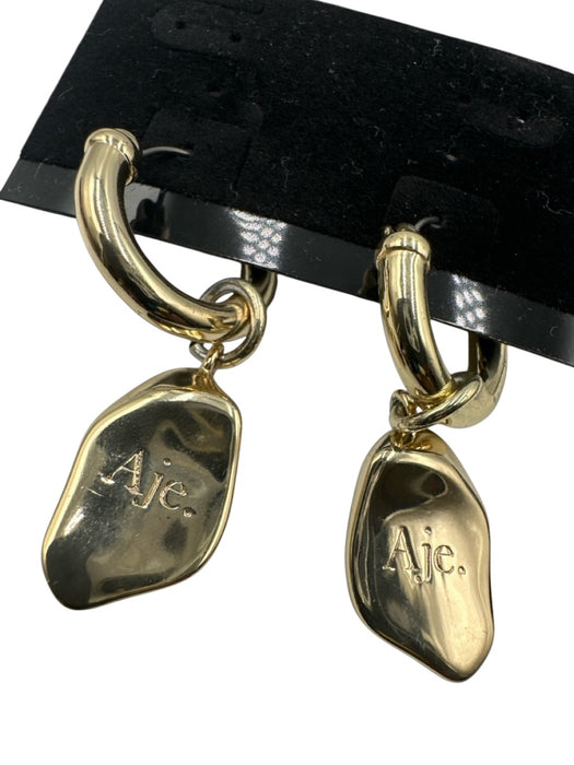 Aje Gold Gold Plated brass Hoop drop clicker Earrings Gold