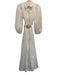 Aje. Size 6 Cream White Linen & Silk Long Sleeve Button Front Pleated Midi Dress Cream White / 6
