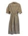 Camilla & Marc Size 6 Brown & White Cotton Short Sleeve Striped Twist Knot Dress Brown & White / 6