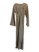 Faithful The Brand Size Small Taupe Gray Linen Wide Long Sleeve Front Seam Dress Taupe Gray / Small