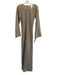 Faithful The Brand Size Small Taupe Gray Linen Wide Long Sleeve Front Seam Dress Taupe Gray / Small