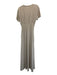 SABO Size 2 Taupe Polyester Short Sleeve Knit Gathered Maxi Dress Taupe / 2