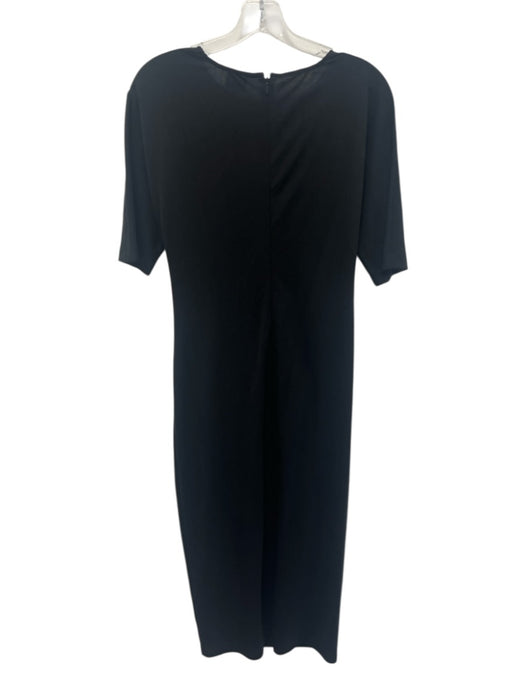 Nique Size 10 Black Short Sleeve Ruched Midi Dress Black / 10