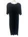 Nique Size 10 Black Short Sleeve Ruched Midi Dress Black / 10