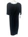 Nique Size 10 Black Short Sleeve Ruched Midi Dress Black / 10