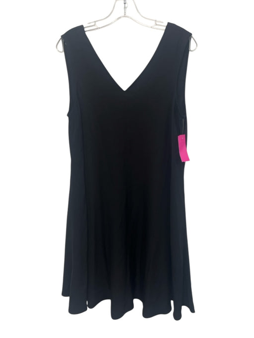 Country Road Size 8 Black Viscose Sleeveless V Neck Pockets Dress Black / 8
