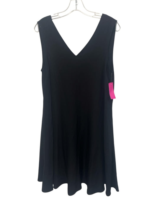 Country Road Size 8 Black Viscose Sleeveless V Neck Pockets Dress Black / 8
