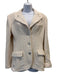 Chanel Size 40 / M white & tan Cotton & Wool Blend Tweed Silver Buttons Jacket white & tan / 40 / M