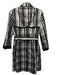 Gallery Size M Black & White Polyester Plaid Button Front Trench Coat Black & White / M