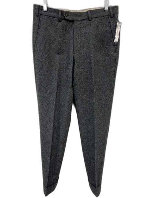 Suitsupply Size 44 Gray Wool Solid Dress Cuffed Men's Pants Gray / 44