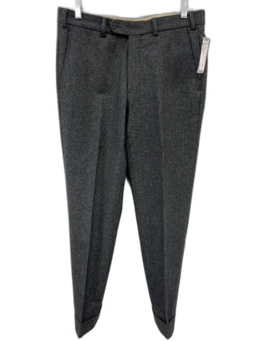 Suitsupply Size 44 Gray Wool Solid Dress Cuffed Men's Pants Gray / 44
