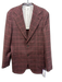 Suitsupply Red Linen Blend Plaid Patch Pocket 2 Button Men's Blazer Red / 46