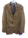 Suitsupply Brown Linen Blend Plaid Patch Pocket 2 Button Men's Blazer Brown / 46