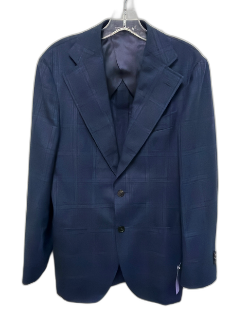 Suitsupply Navy Wool Plaid notched 2 Button Men's Blazer Navy / 46